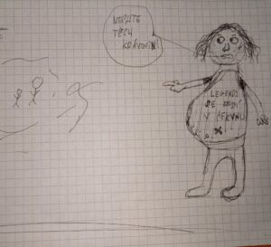 Karikatura Kostky